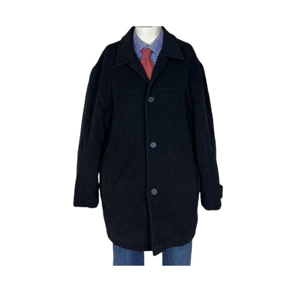 Mark New York Overcoat Gray Wool Blend Button Down Men's XL